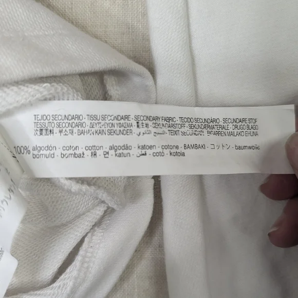 ZARA White Embroidered Floral Sweatshirt Puff Sleeve 100% Cotton Sz S - Picture 9 of 9